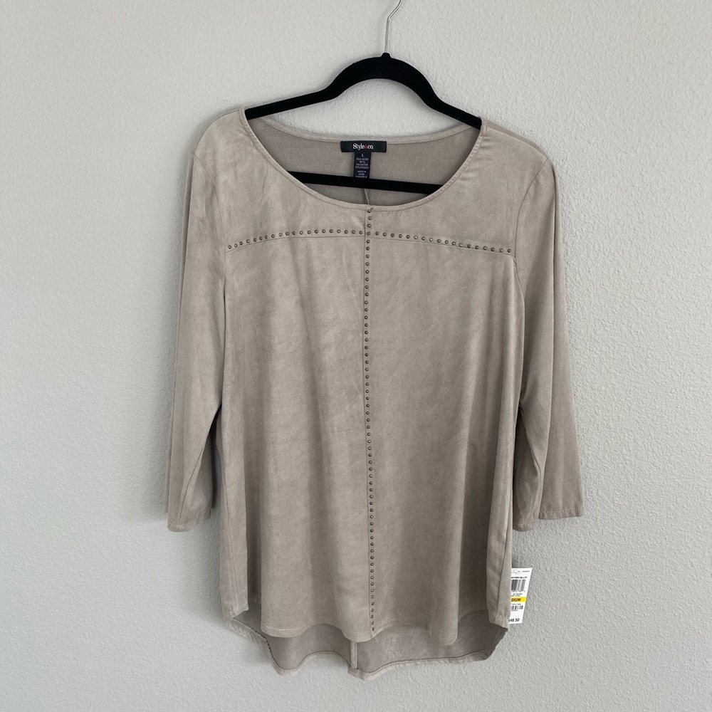 3/$15 Style & Co Studded 3/4 Sleeve Blouse